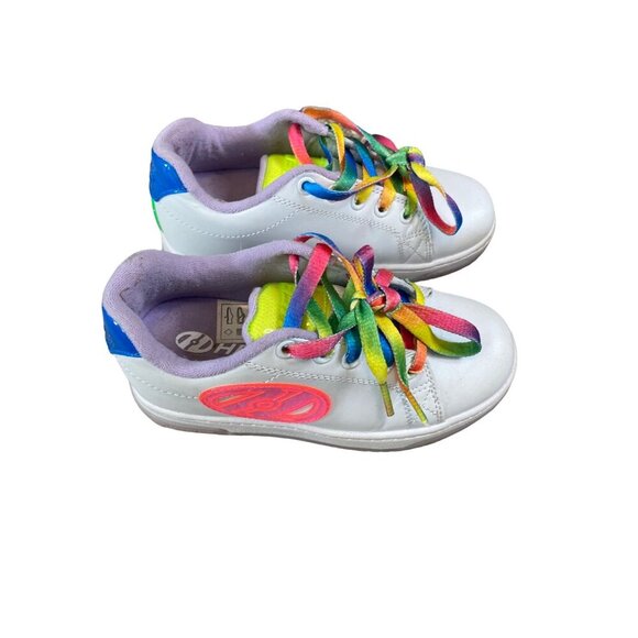 HEELYS GLOWER HE100857H GIRLS WHITE RAINBOW LACE-UP SNEAKER SHOES SZ 13C - Picture 3 of 6